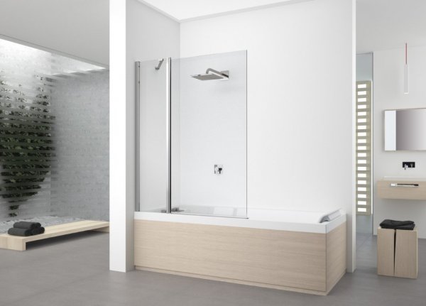 Novellini Young 2.0 3V Inline Fixed and Hinged Bath Screen