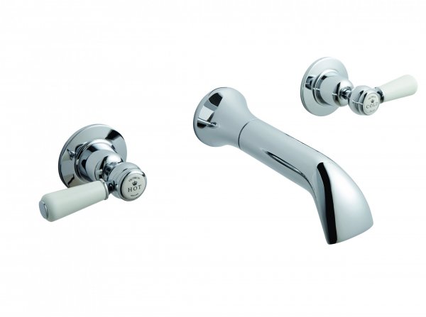 BC Designs Victrion Lever 3 Hole Wall Mounted Bath Filler