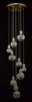 Dar Dita 10 Light Cluster Pendant Brass & Glass