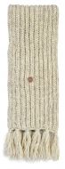 Long hand knit - fringed scarf - pale marl grey