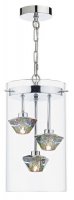 Decade 3 Light Pendant Polished Chrome Glass