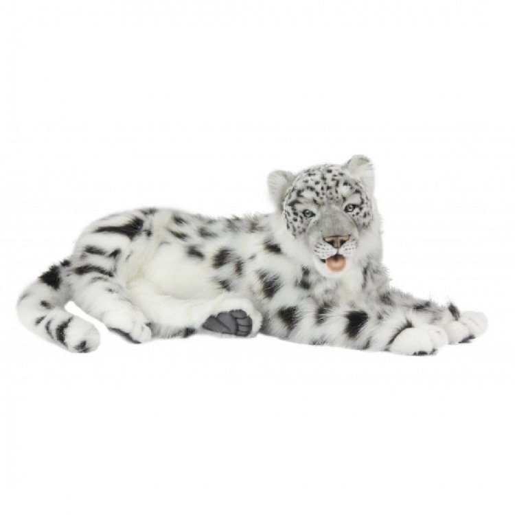 Soft Toy Widcat Snow Leopard Lying by Hansa 66cm. L 6999 Sparkle