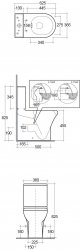 RAK Compact 45cm Rimless Close Coupled Back To Wall WC Pan