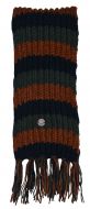 Long pure wool - striped Scarf - green/black/brown