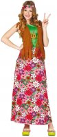 Adult Ladies 60s 70s Hippy Flower Power Costume Hippie Womens Fancy Dress Outfit