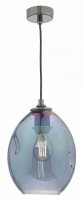 Dar Rogan 1lt Pendant Black & Iridised Glass