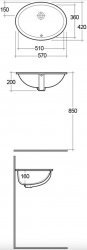 RAK Rosa 570mm Under Counter Basin