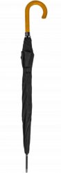 Mens Black Walking Umbrella Windproof Stormproof Automatic Wooden Handle Gents