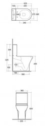 RAK Compact 45cm Deluxe High Close Coupled Back To Wall WC