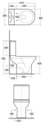 RAK Compact Full Access Open Back Close Coupled WC