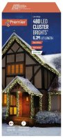 Premier Decorations ClusterBrights Multi-Action 480 LED with Green Cable - Warm White