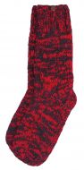 Pure wool - hand knit socks - two tone - red/smoke