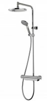 Aqualisa Midas 220 Chrome Thermostatic Bar Valve with Fixed Head & Slide Rail Kit