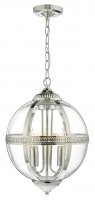 Dar Vanessa 3 Light Pendant Polished Nickel / Clear