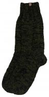 Pure wool - hand knit socks - two tone - green/black