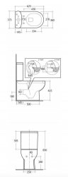 RAK Tonique Close Coupled Back To Wall Pan