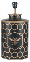 Pacific Lifestyle Honeycomb Black Hand Painted Metal Table Lamp